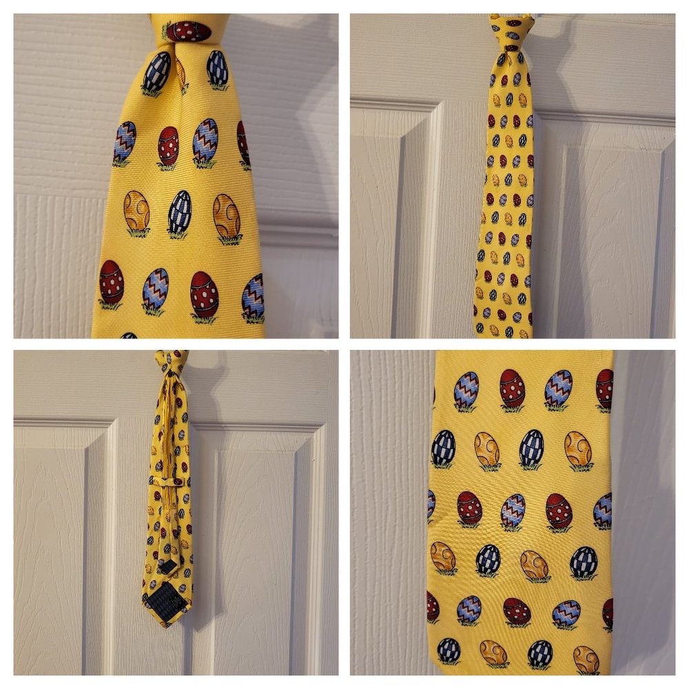 EUC Easter Egg Little Boy/Girl Tie - Beautiful Yellow- Adjustable Zipper Neck!